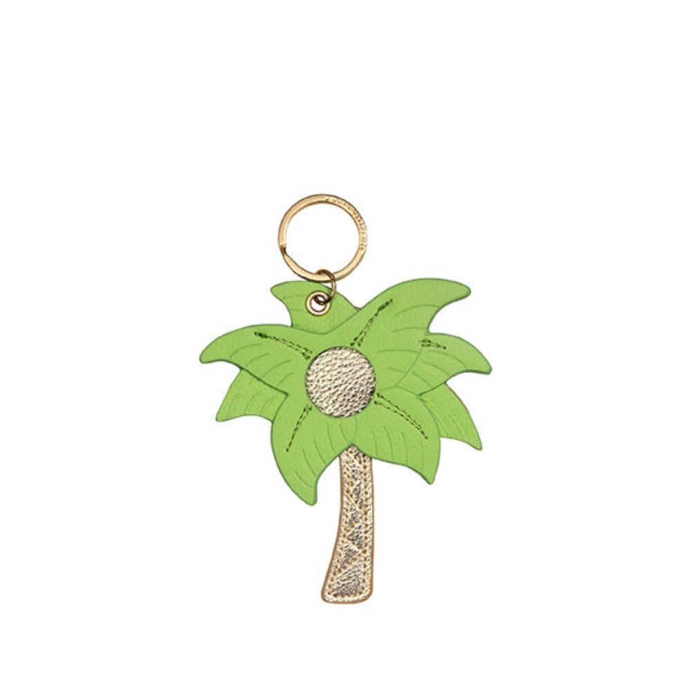 LILLY PULITZER Palm Tree Keychain AirTag Holder GPS Tracker Travel Accessory NWT
